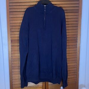 Eddie Bauer Men’s Navy Blue Quarter Zip Turtleneck Sweater Sz XLT